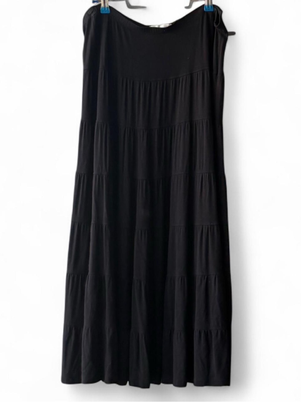 Christopher & Banks Black Tiered Maxi Skirt Size M